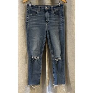 American Eagle Jeans Womens 6 Distressed High Rise Jegging Stretch Dream Jean‎